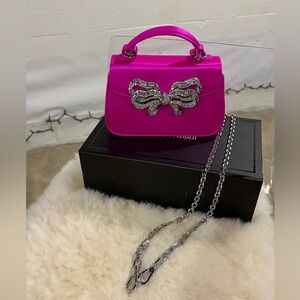 Judith Leiber Couture Bow Top Satin Clutch